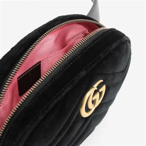 gucci velvet makeup bag|Gucci marmont belt bag velvet.